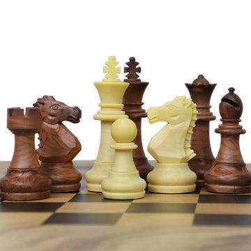 Qryovsa Luxury Staunton Chess Pieces Only 32 Chessmen Pieces Replacement of Missing Pieces Weighted Tournament Chess Pieces for Chess Set