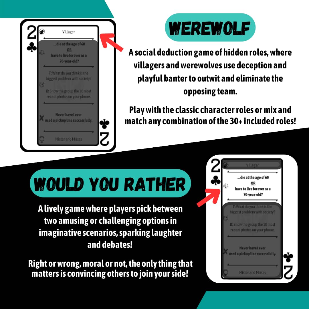 Game Night: The Best 5 Party Games in 1 Deck of Waterproof Playing Cards