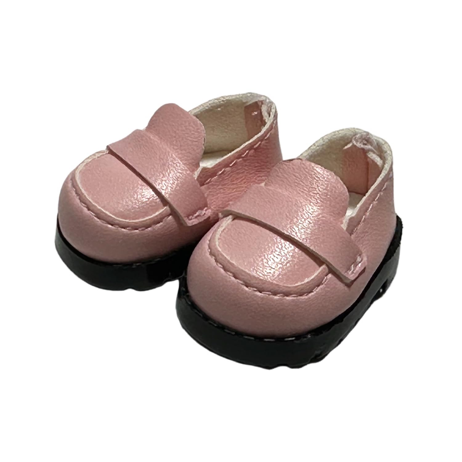 QIXINGWISE Premium Doll Shoes for Lububu, 15cm 17cm Dolls Accessories, Mini Leather Shoes Fashion Dress Up Doll Shoes Replacement (Loafer - Pink &