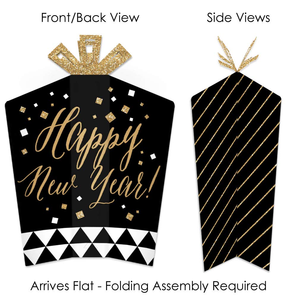 Big Dot of Happiness New Year’s Eve - Gold - Table Decorations - New Years Eve Party Fold and Flare Centerpieces - 10 Count