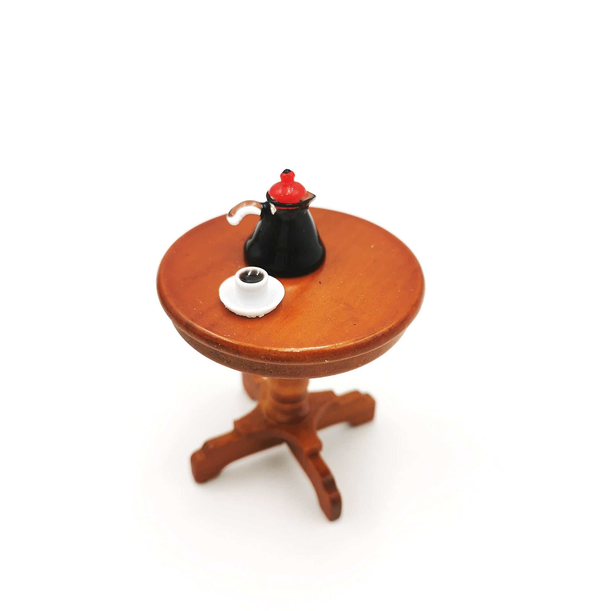 SXFSE Dollhouse Decoration Accessories, 1:12 Dollhouse Furniture Miniature Wooden Round Side Table