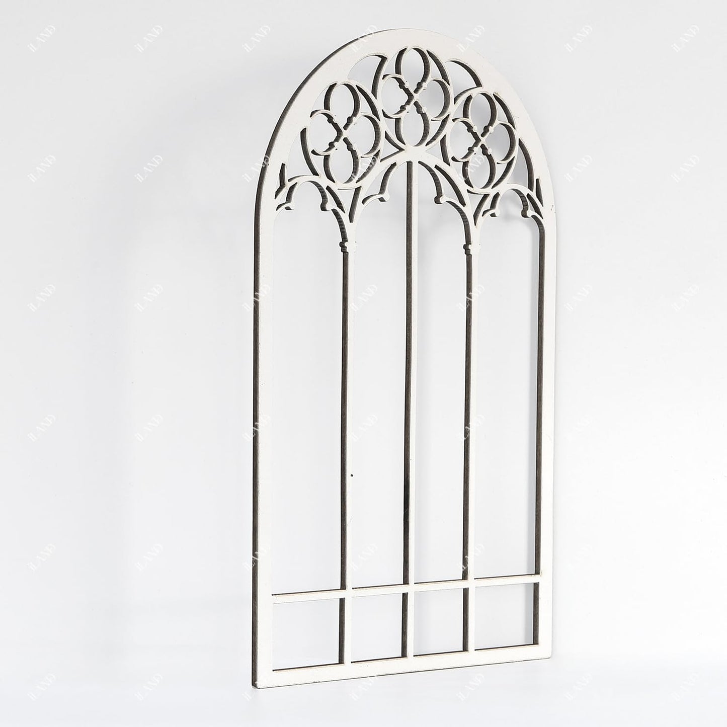 iLAND 1/12 Scale Accessories of Dollhouse Window, Wooden DIY Dollhouse Building Supplies, Complete Miniature Window Kit w/Wooden Frame & Grid Pattern