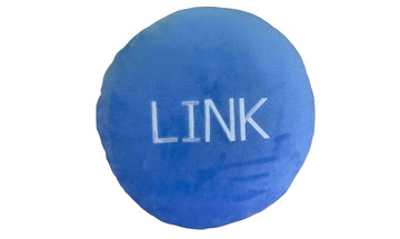 Chainlink Pillow - Embroidered Round Stuffed Plush Crypto Pillow by BlockCraft.Shop Link Plush Pillow