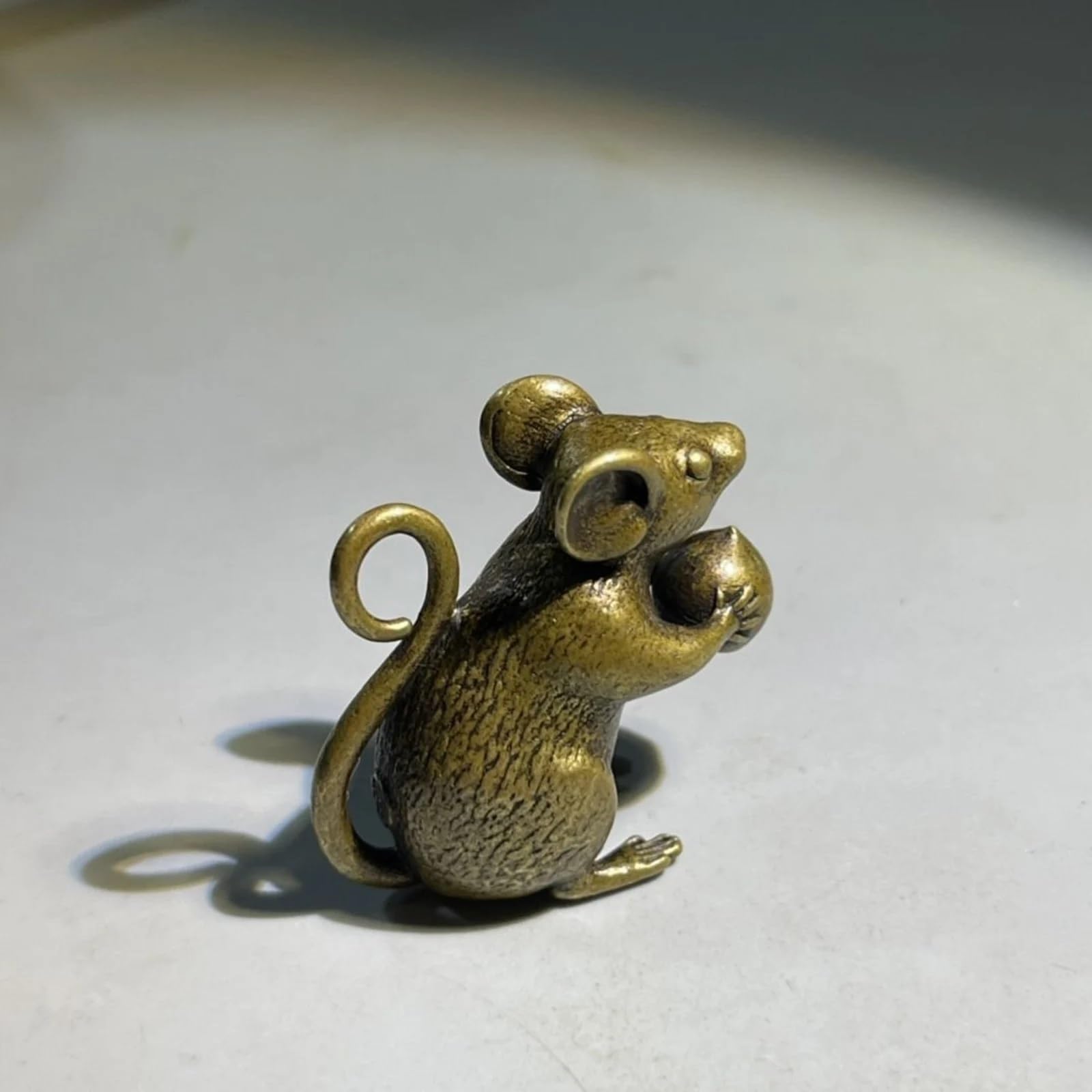 Miniature Mouse, Dollhouse Miniature Brass Mouse, Retro Statue Ornament, Mini Micro Garden Landscaping Decoration