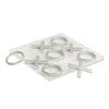 Deco 79 Acrylic Plastic Tic Tac Toe Game Set with Silver Pieces, 12" x 12" x 1", Clear