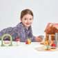 Tender Leaf Toys - Rosewood Cottage - Beautiful Portable Wooden Dollhouse Cottage Set for Kids 3+