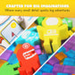 Blank Board Game Kit for Kids & Families - Make Your Own Game with 180+ Pieces: Double-Sided Blank Game Board, Blank Cards, Dice, Wooden Tokens