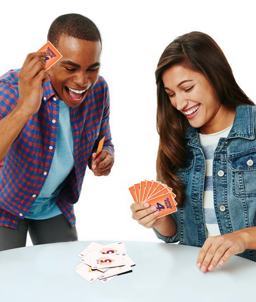 Tapped Four Original Card Game for 2-8 Players, Fast Strategy Game
