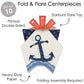 Big Dot of Happiness Ahoy - Nautical - Table Decorations - Baby Shower or Birthday Party Fold and Flare Centerpieces - 10 Count