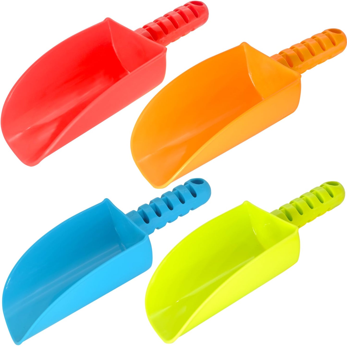 LoayBhok Beach Shovel Toys for Kids: Heavy Duty Plastic Sand Shovels Tools for Toddlers - 4 Pack Outdoor Digging Sandbox Toys Sets