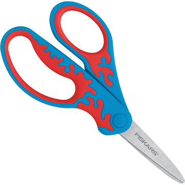 Fiskars 5" Left-Handed Softgrip Pointed-Tip Scissors for Kids 4+ - Scissors for School or Crafting - Back to School Supplies - Color May Vary