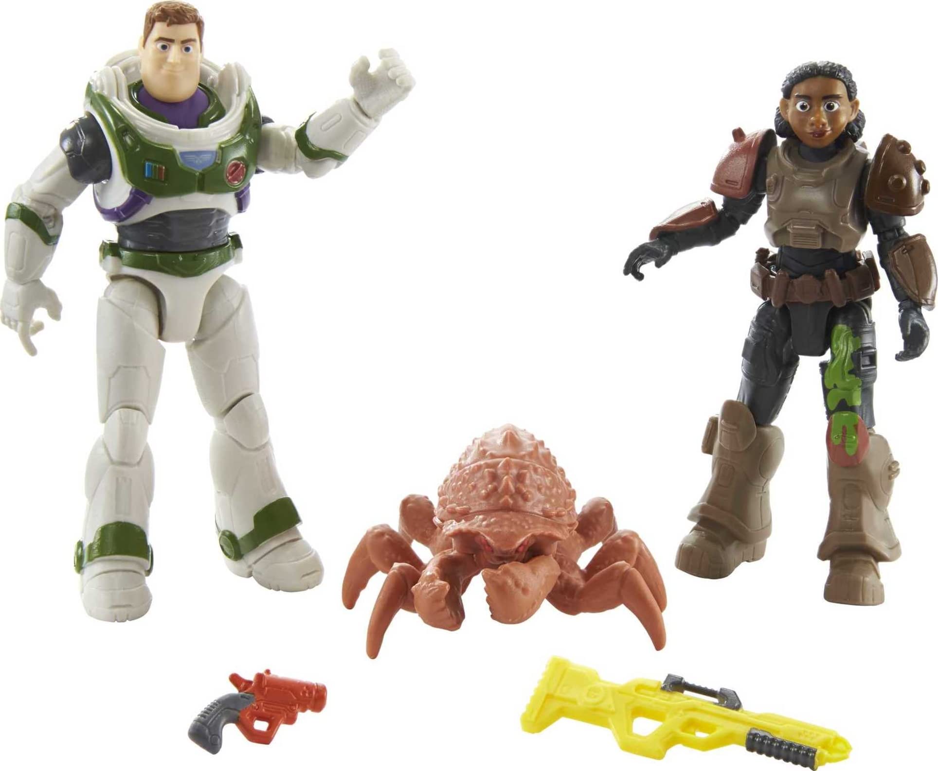 Mattel Disney and Pixar Lightyear Toy Figures & Accessories, Space Ranger Defense Set with Izzy & Buzz Lightyear Action Figures, Bug & 2 Weapons