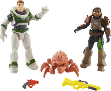 Mattel Disney and Pixar Lightyear Toy Figures & Accessories, Space Ranger Defense Set with Izzy & Buzz Lightyear Action Figures, Bug & 2 Weapons