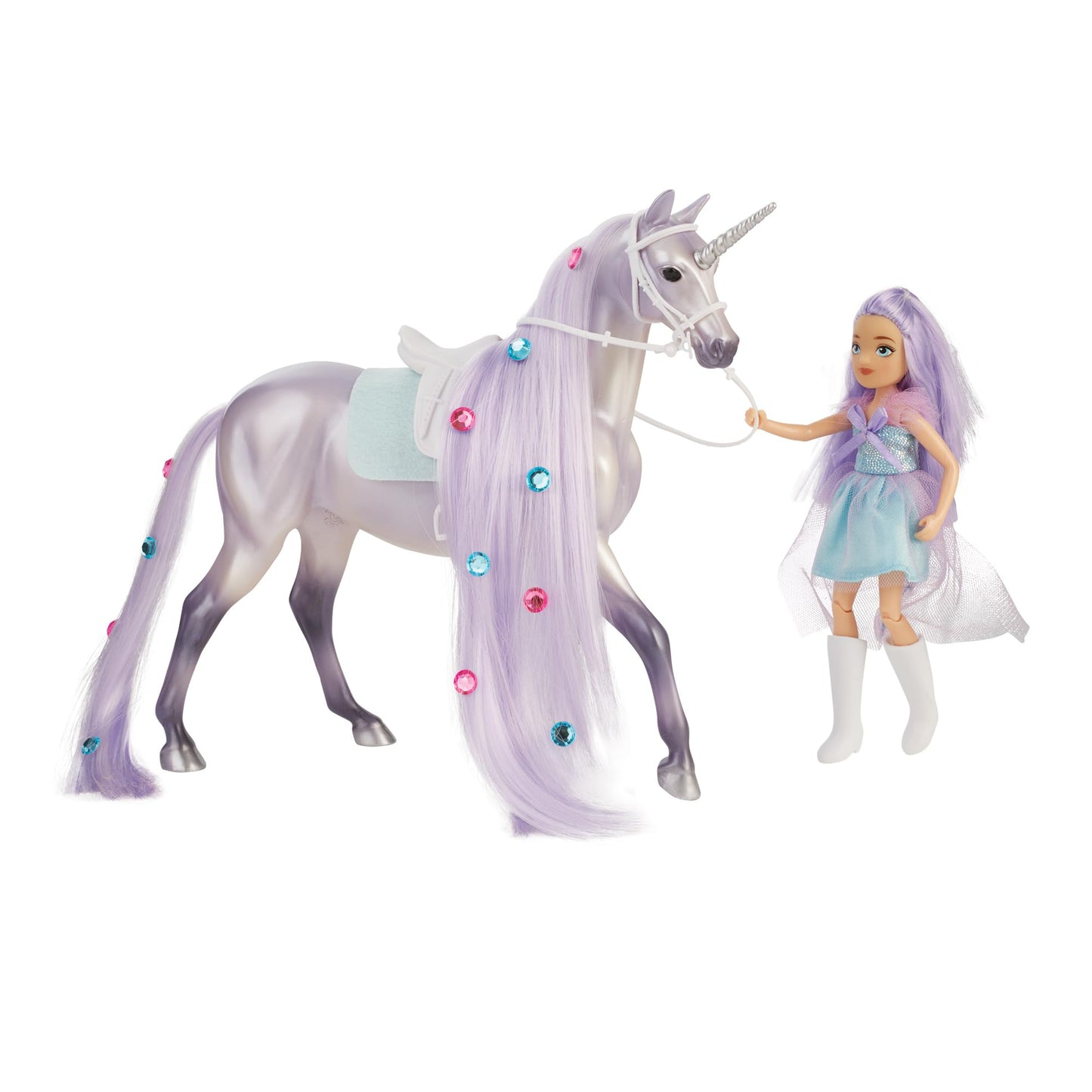 Breyer Twila & Moonstone - Magical Unicorn & Rider B-FS-10653, Purple