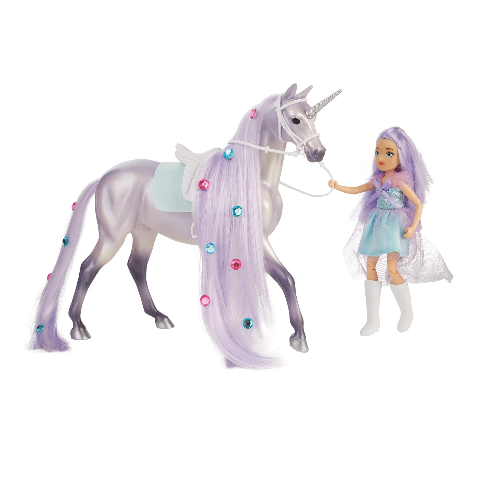 Breyer Twila & Moonstone - Magical Unicorn & Rider B-FS-10653, Purple