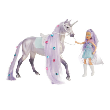 Breyer Twila & Moonstone - Magical Unicorn & Rider B-FS-10653, Purple