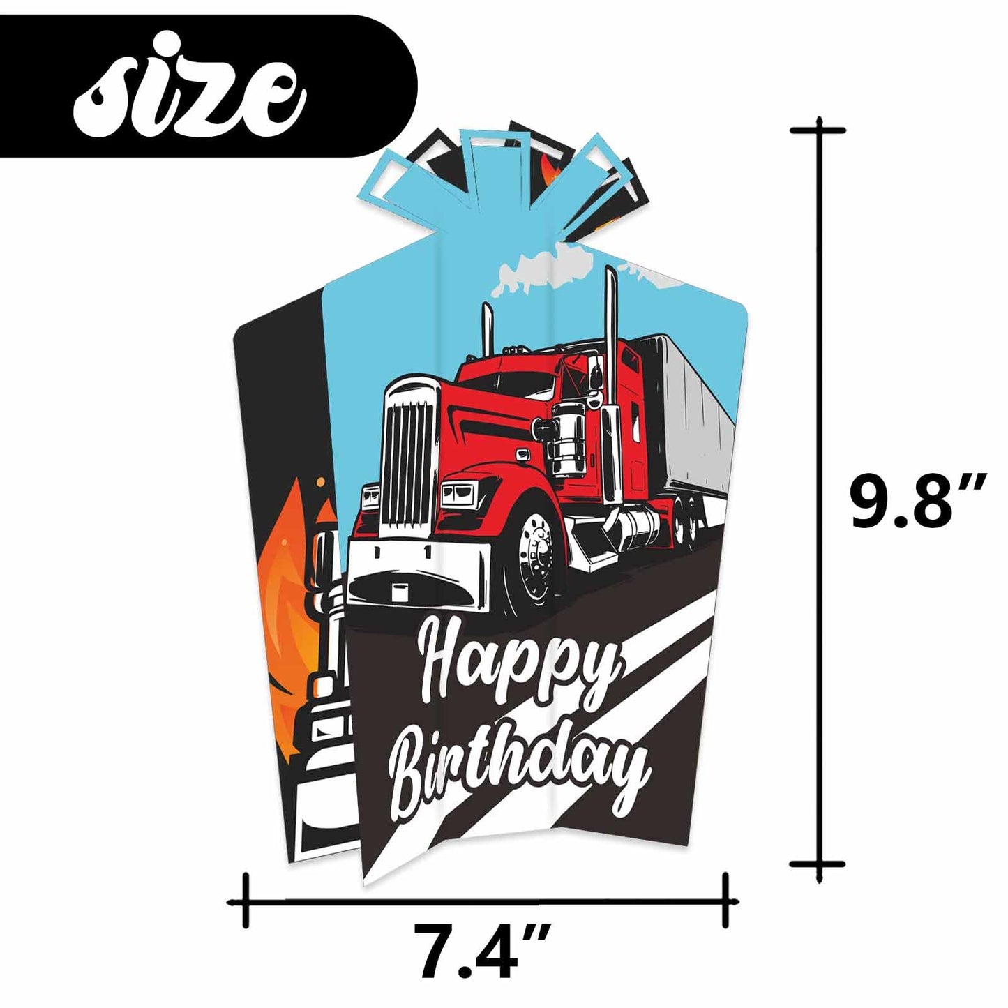 Heavy Trucks Semi Truck Table Centerpieces Happy Birthday Table Decorations Transportation Theme Decor for Boys Girls Baby Shower 1st Birthday Party
