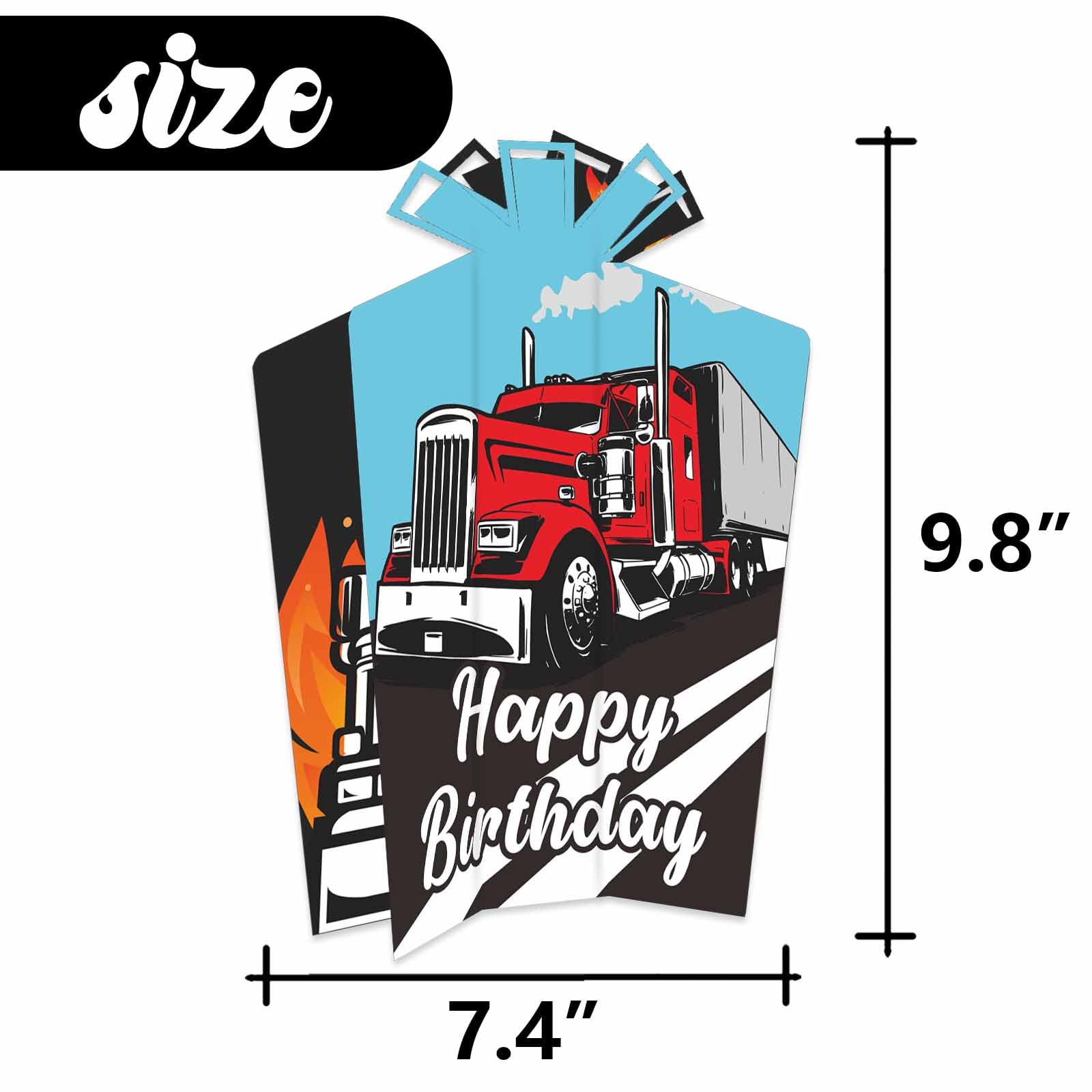 Heavy Trucks Semi Truck Table Centerpieces Happy Birthday Table Decorations Transportation Theme Decor for Boys Girls Baby Shower 1st Birthday Party