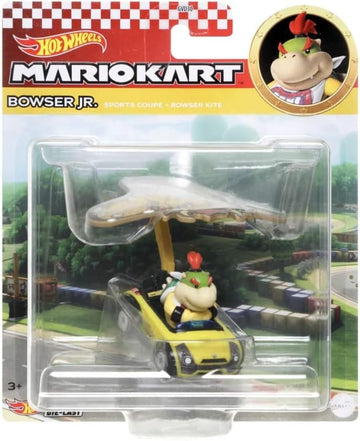 Hot Wheels Mariokart Bowser Jr. Sports Coupe + Bowser Kite