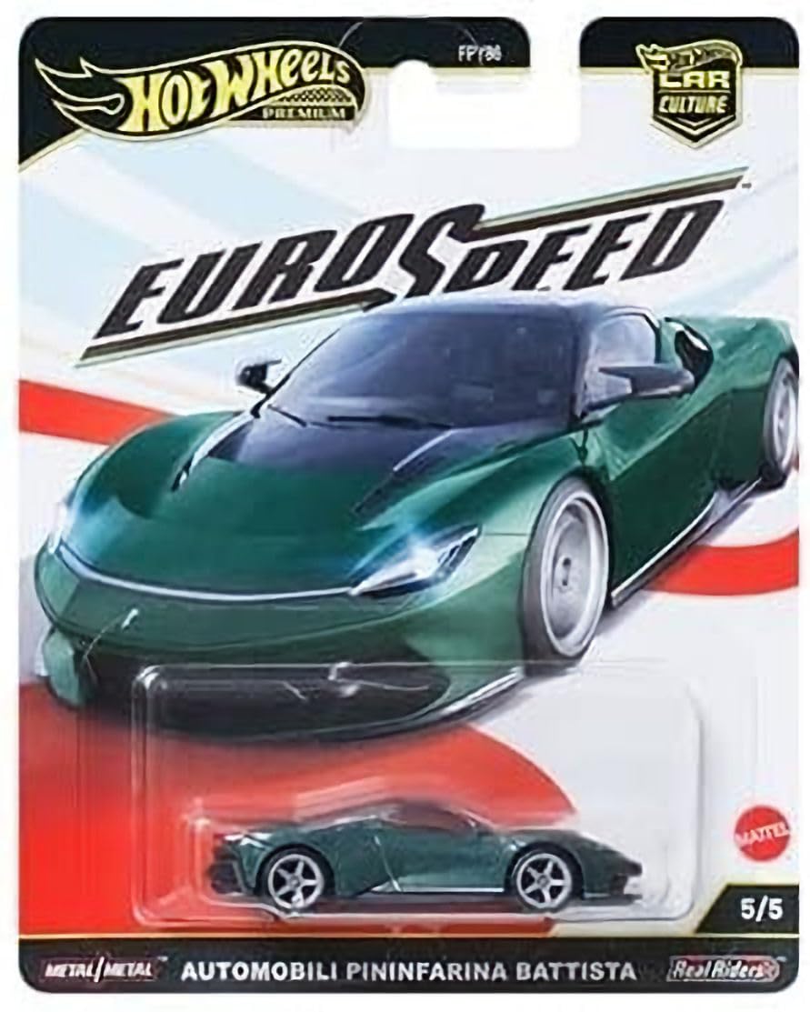 Hot Wheels Euro Speed Premium Collection, Die-Cast Cars Set, Bugatti Bolide, Aston Martin, Ferrari, McLaren, 5-Pack Luxury Sports Cars FPY86-961L