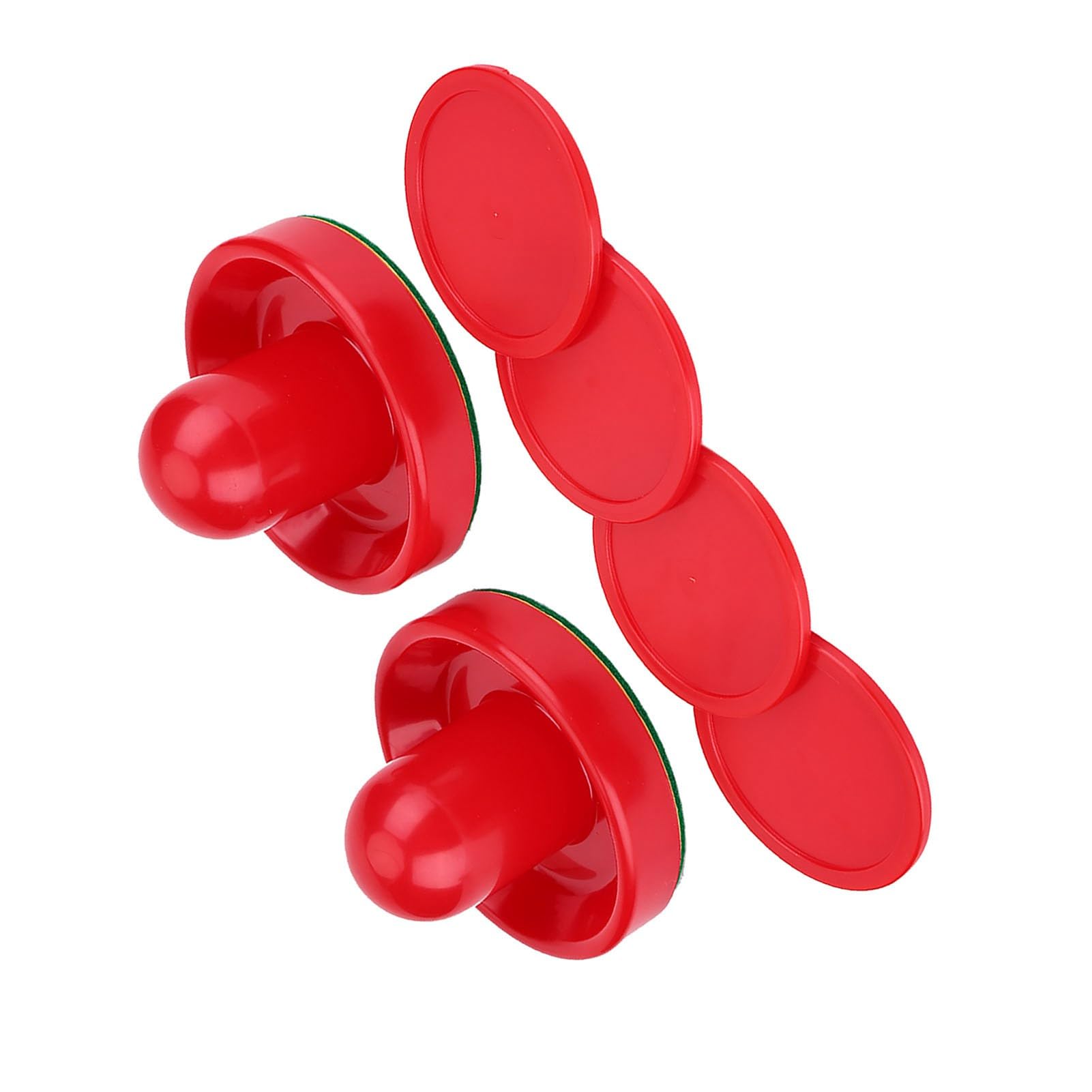 Table Air Hockey Red Pushers and Pucks Set, Plastic Air Hockey Goalies Pushers Pucks Set for Standard Tables (S)