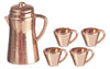 Melody Jane Dollhouse Copper Coffee Pot & Mugs Miniature Kitchen Accessory