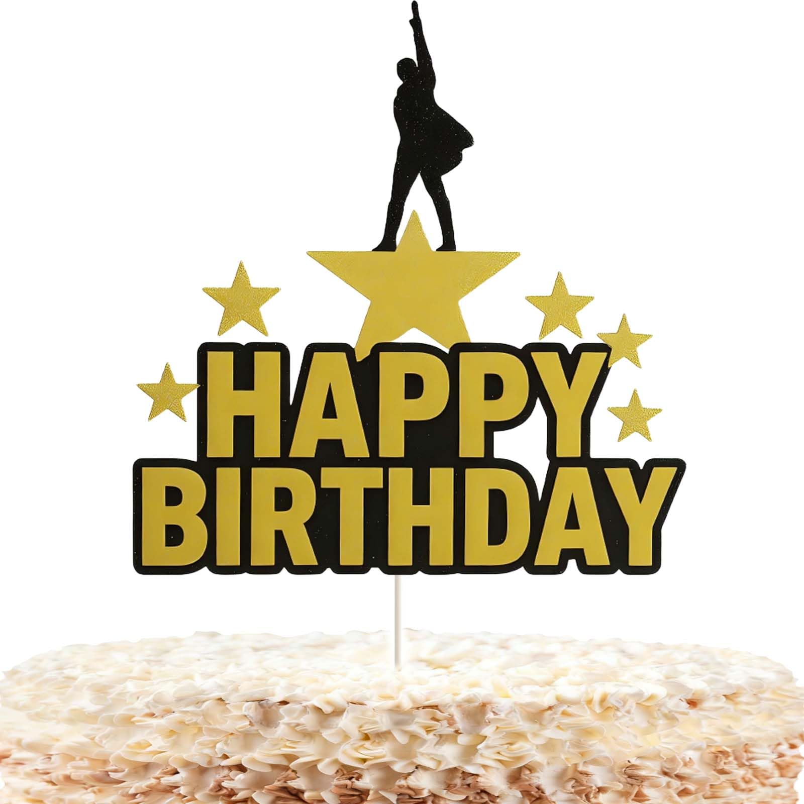 Vozekrod Broadway Musical Cake Topper - Theater Star Birthday Decoration, Musical Party Supplies for Kids & Adults