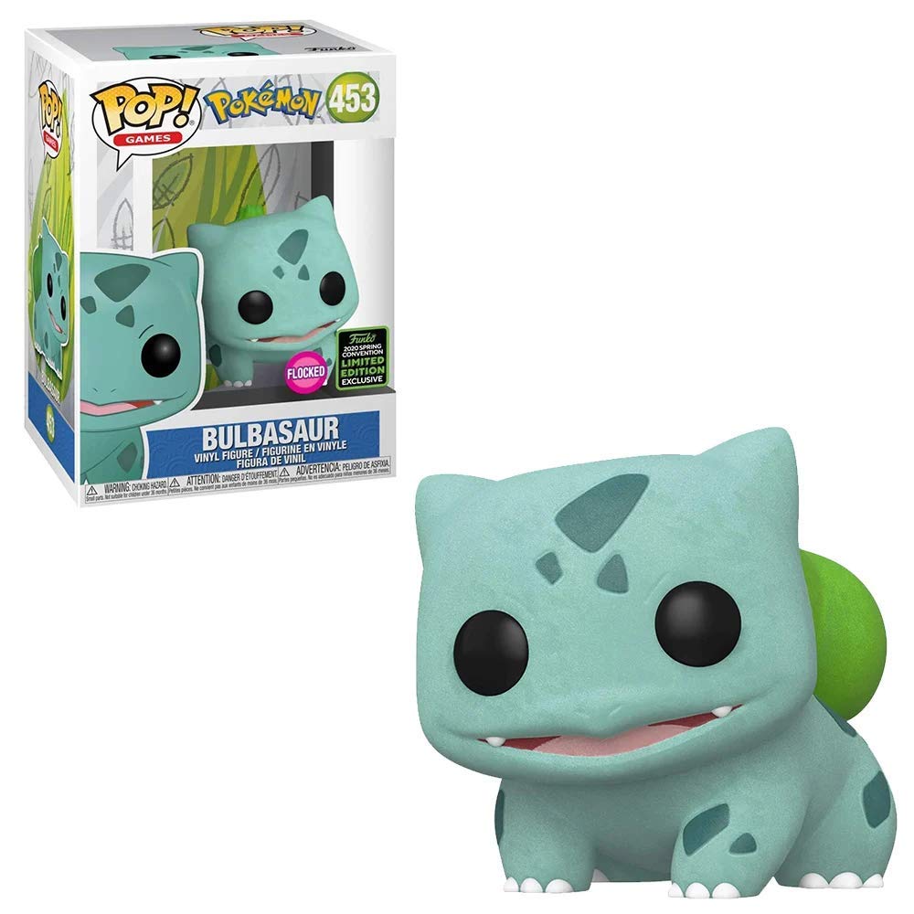 Funko Pop! Games: Pokémon - Flocked Bulbasaur Vinyl Figure, Spring Convention Exclusive