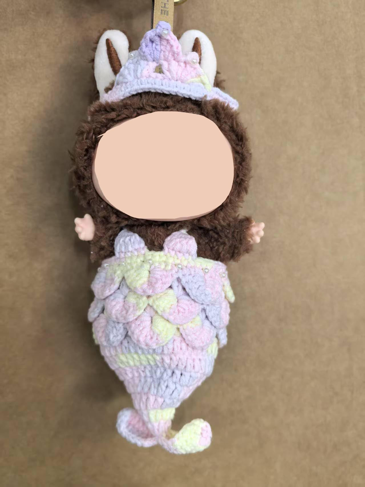 Clothes for Labubu Doll,Clothes for Doll Accessories,Hand-woven Bikini Mermaid Crochet Skirt Set,Summer Mermaid Costume Outfit Suitable