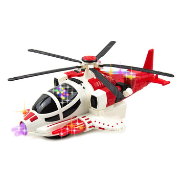 Toysery Bump and Go Helicopter Toys for Boys, Girls, Toddlers - Aircraft Toy Set with Lights & Realistic Sounds, Fun Toy Helicopter for Kids, Great