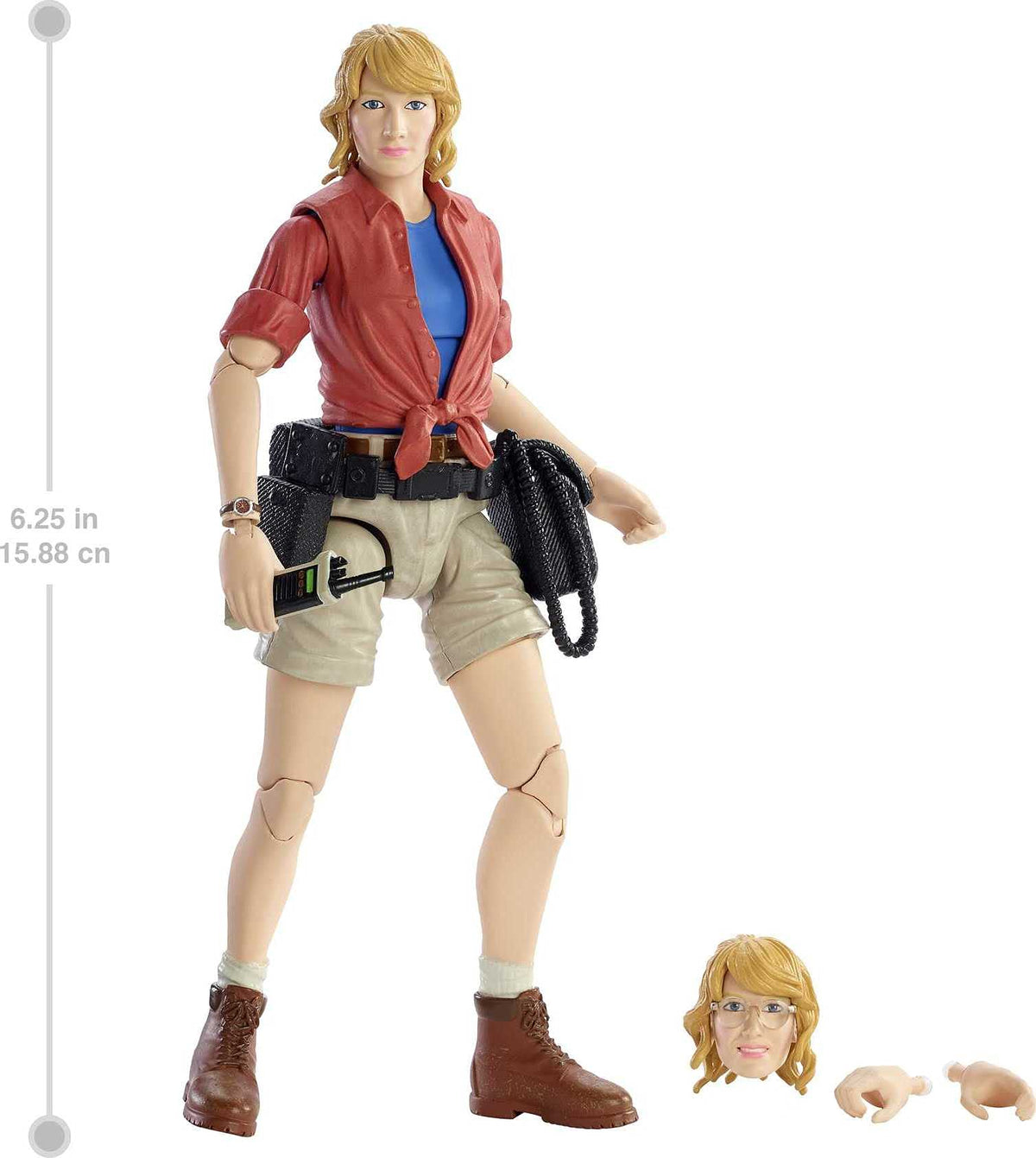 Jurassic World Toys Amber Collection Dr. Ellie Sattler 6-in Action Figure, Swappable Hands & Head, Utility Belt & Radio Accessories, Collectible Gift