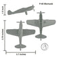 TimMee WW2 Fighter Ace Planes - Gray 9pc Plastic Army Men Airplanes USA Made