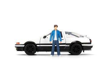Jada Initial D 1986 Toyota Trueno - Includes Takumi Fujiwara Metal Figure - Hollywood Rides Die-cast Car with Opening Doors, 1:24 Scale, Ages 8+