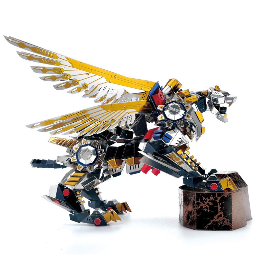 Microworld 3D Metal Puzzle, Mechanical Flying Tiger Metal Model Kits, DIY Brain Teaser Challenge 3D Puzzles for Adults, Art Craft Home Decor Gift