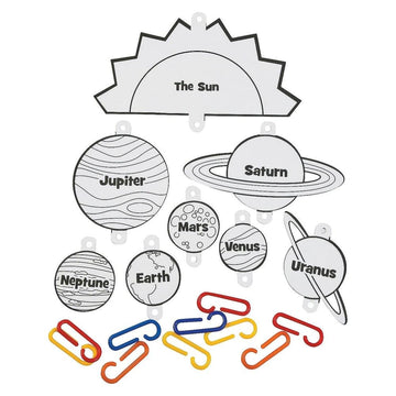 Fun Express Solar System Craft Kit - VBS 2026 Vacation Bible School Supplies/Decor- Educational and Learning Activities for Kids - 12 Pieces