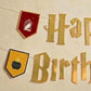 xo, Fetti Wizard Happy Birthday Banner Gold Foil 6.5ft | Kids Party Decor