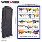 WORKER F10555 15 Darts Bullet Clips Common-use Injection Molding Magazine Clip Tactical for Nerf N-Strike Elite