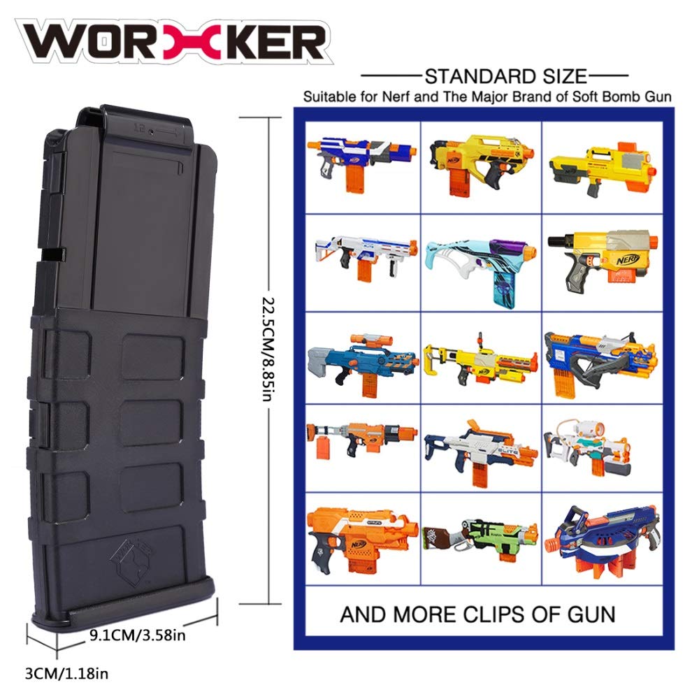 WORKER F10555 15 Darts Bullet Clips Common-use Injection Molding Magazine Clip Tactical for Nerf N-Strike Elite