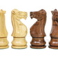 House of Chess - Tournament Chess Set Pieces - Unique Staunton Golden Acacia Wood/Boxwood - King Height: 3.75" (95 mm) - 2 Extra Queens - Weighted
