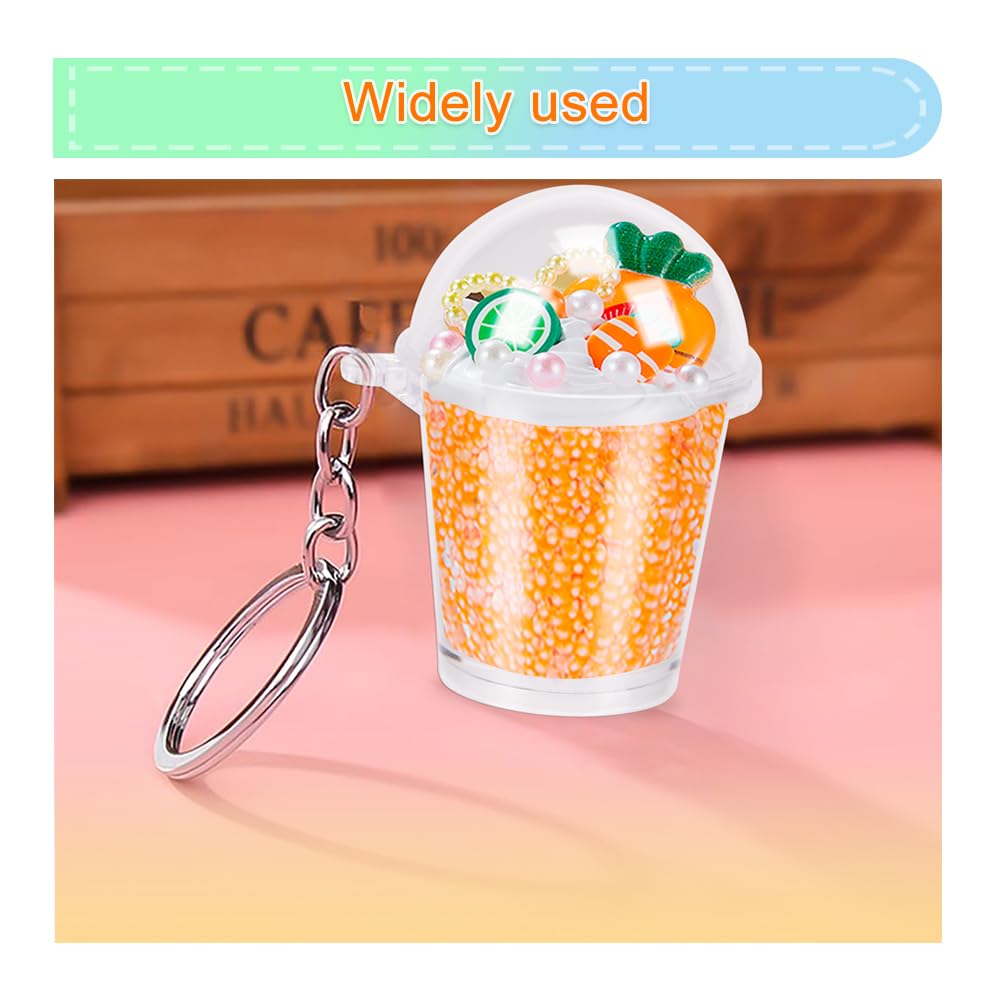 KOOBOOK 20Pcs Mini Frappuccino Cup Cold Coffee Cup Dollhouse Miniature Simulation Plastic Cup Cake Ice Cream Cups(with Doming Lid)