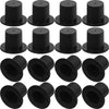 NUOBESTY 100pcs Miniature Top Hats Mini Black Plastic Magician Hats for Doll Snowman Christmas Party Holiday Goodie Bag DIY Craft Supplies (2.3x1.6cm)