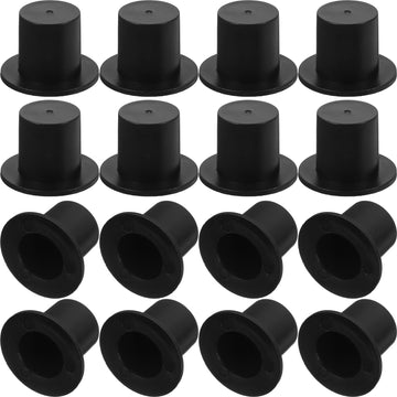 NUOBESTY 100pcs Miniature Top Hats Mini Black Plastic Magician Hats for Doll Snowman Christmas Party Holiday Goodie Bag DIY Craft Supplies (2.3x1.6cm)