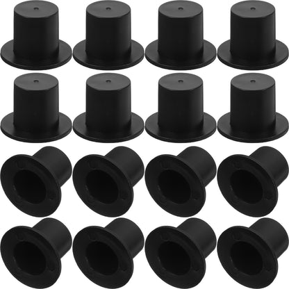 NUOBESTY 100pcs Miniature Top Hats Mini Black Plastic Magician Hats for Doll Snowman Christmas Party Holiday Goodie Bag DIY Craft Supplies (2.3x1.6cm)
