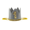 FEESHOW Baby Girls Boy First 1st Birthday Hat Prince Party Sparkle Crown Elastic Headband Cake Smash Photo Prop (Gray Number 1)