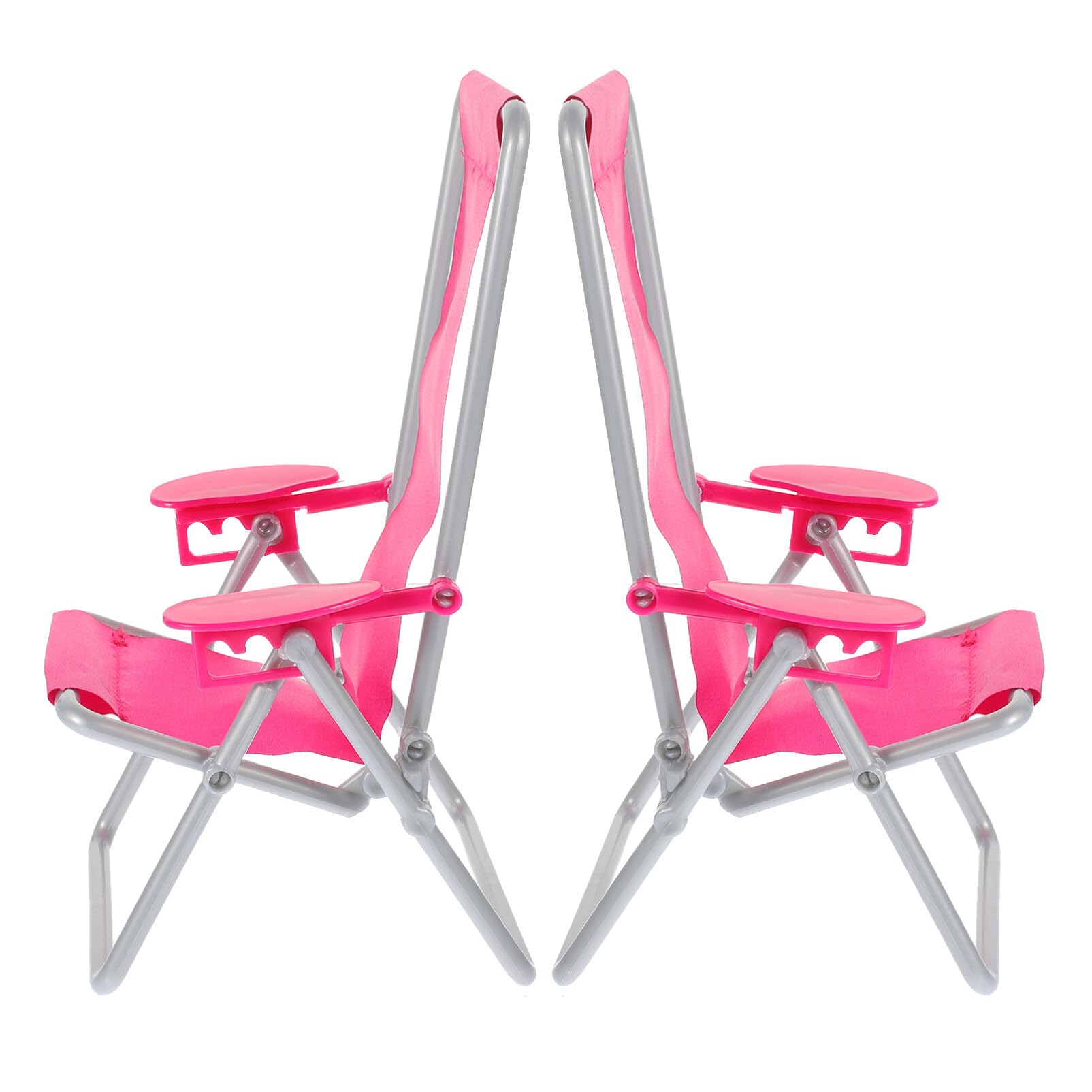 STOBOK 2PCS Miniature Folding Beach Chairs Mini Dolls House Furniture Plastic Beach Lounge Chairs Dollhouse Furniture Accessories