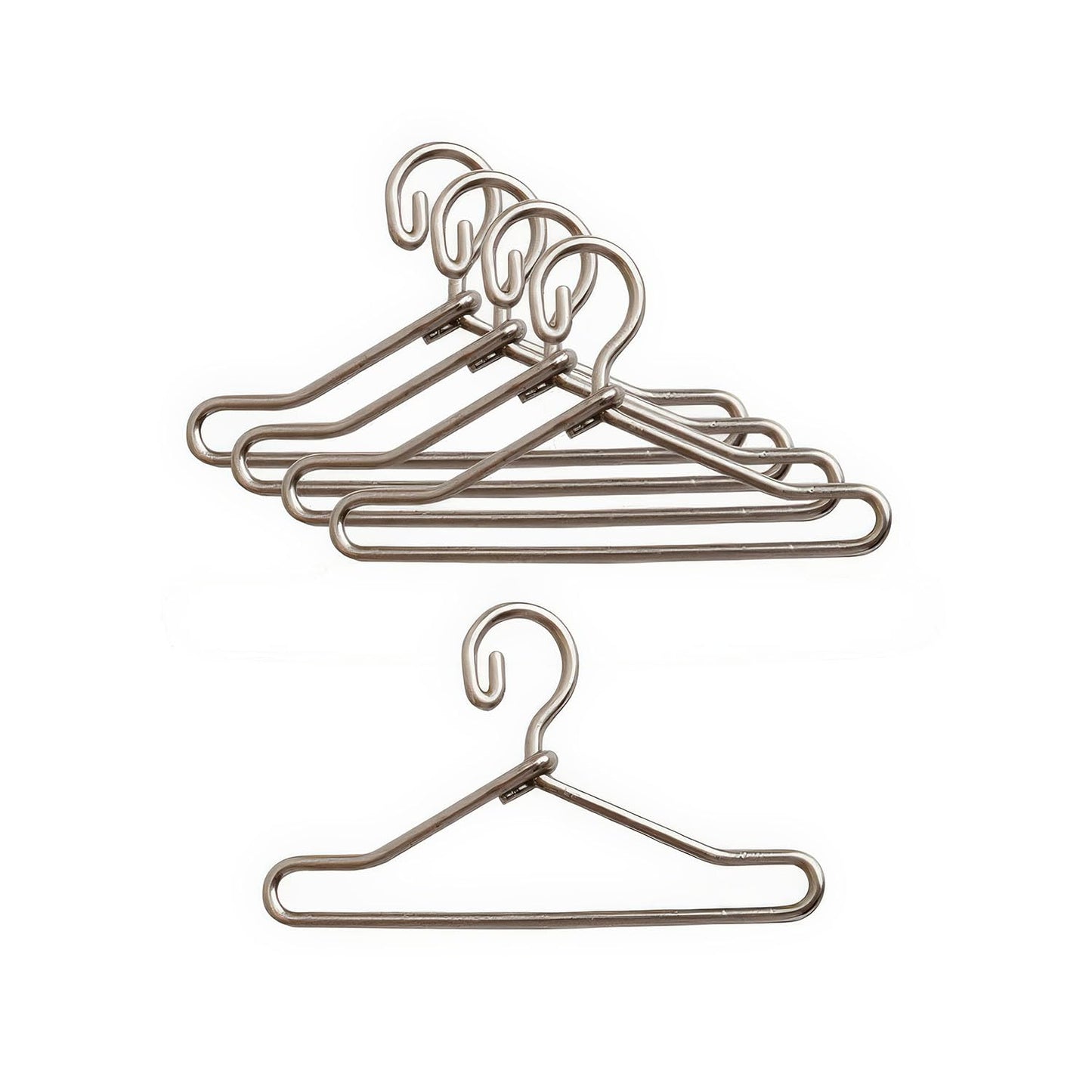 Miniature Wire Hangers (10pcs): 1/12 Scale Metal Hangers for Dollhouse Closet (Silver)