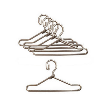 Miniature Wire Hangers (10pcs): 1/12 Scale Metal Hangers for Dollhouse Closet (Silver)