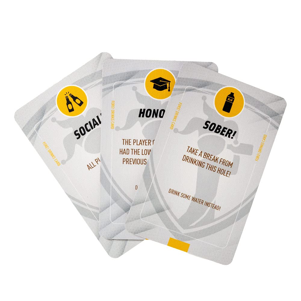 Fore! Drinks On Course Golf Game - Fun Playing Cards - Golf Card Games for Parties - 52 Card Deck for Hilarious Challenges - Outdoor Games for Adults