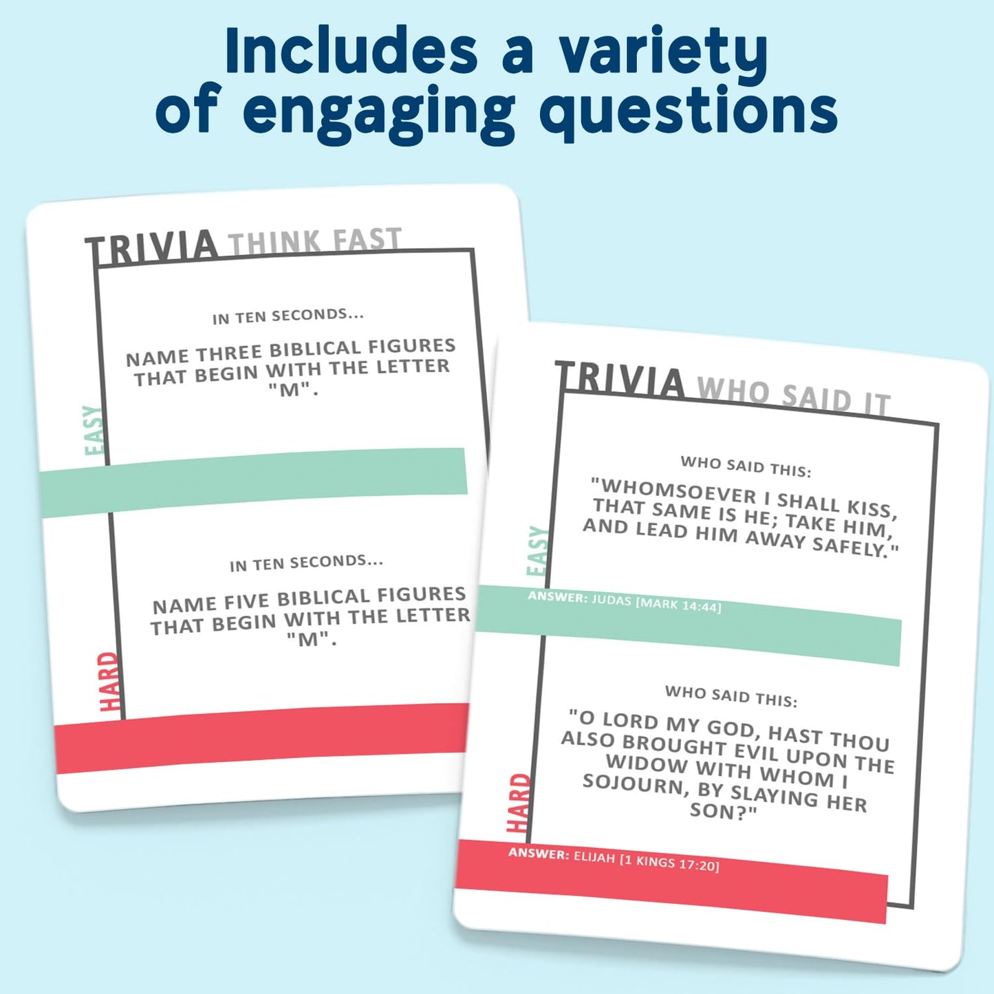 SO YOU THINK YOU KNOW THE BIBLE, a Fun Trivia Game for Families, Fellowships and Bible Study - Great Christian Gift