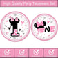 Pink 1st Birthday Party Supplies Tableware Pink Cartoon One Paper Plates Napkins Table Cloth Dinnerware for Girls 1st Birthday Baby Shower Party